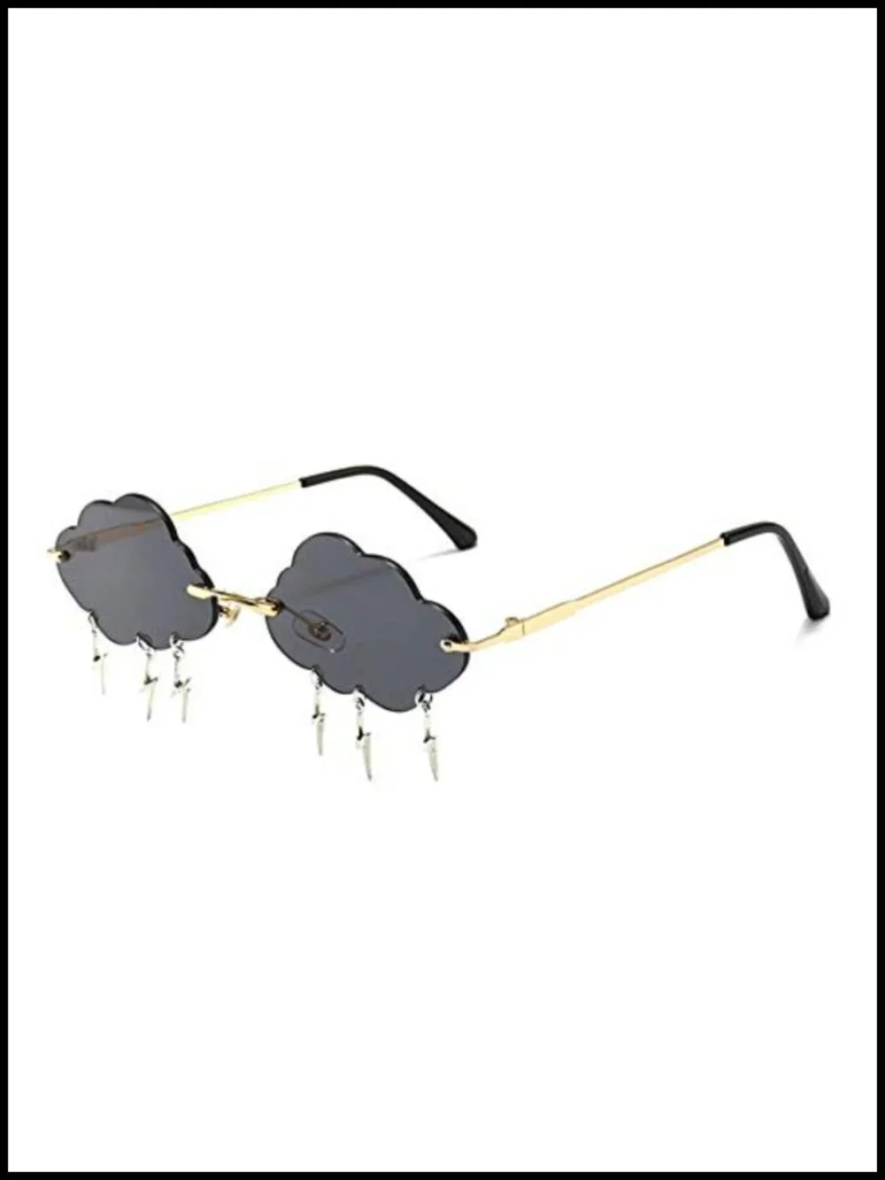 Rimless Wave Sunglasses Unisex Metal UV400 Shield Sun Glasses